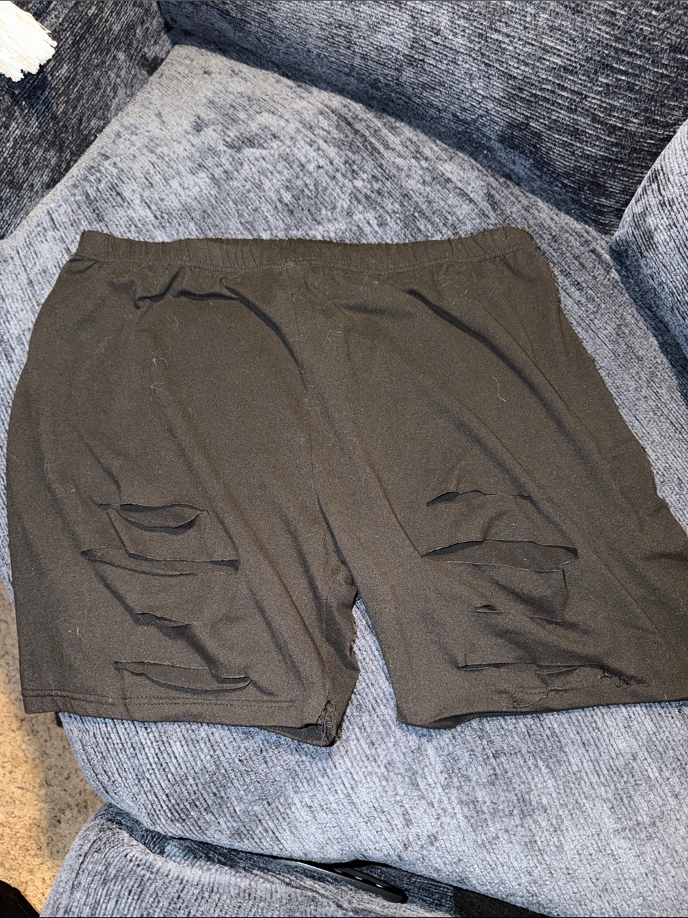 SHEIN Black Distressed Bike Shorts